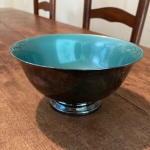 Reed & Barton silver enamel dish